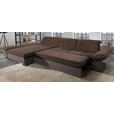 ECKSOFA in Mikrofaser Hellbraun  - Hellbraun/Schwarz, Design, Textil/Metall (341/204cm) - Xora