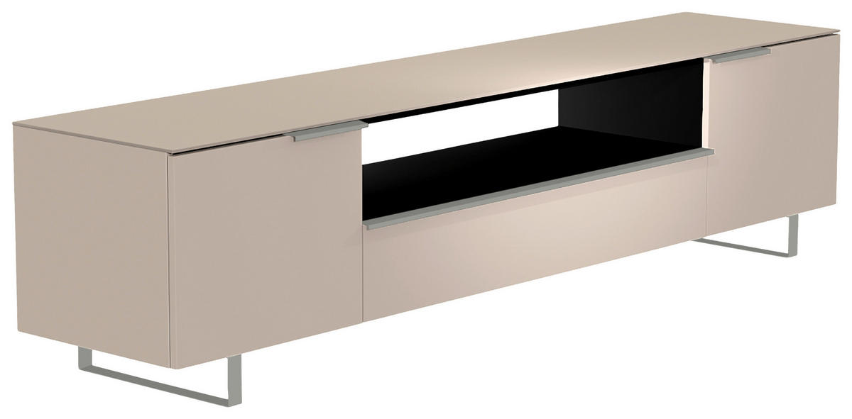 LOWBOARD Alufarben, Sandfarben  210/51/45 cm  - Sandfarben/Alufarben, Design, Glas/Holzwerkstoff (210/51/45cm) - Moderano