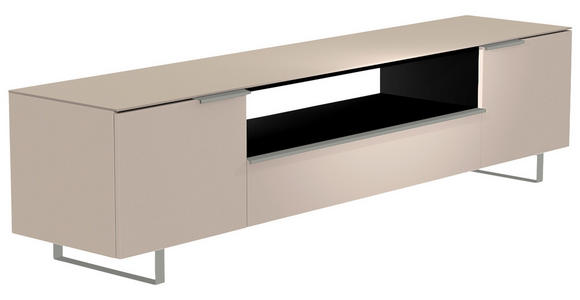 LOWBOARD Alufarben, Sandfarben  210/51/45 cm  - Sandfarben/Alufarben, Design, Glas/Holzwerkstoff (210/51/45cm) - Moderano