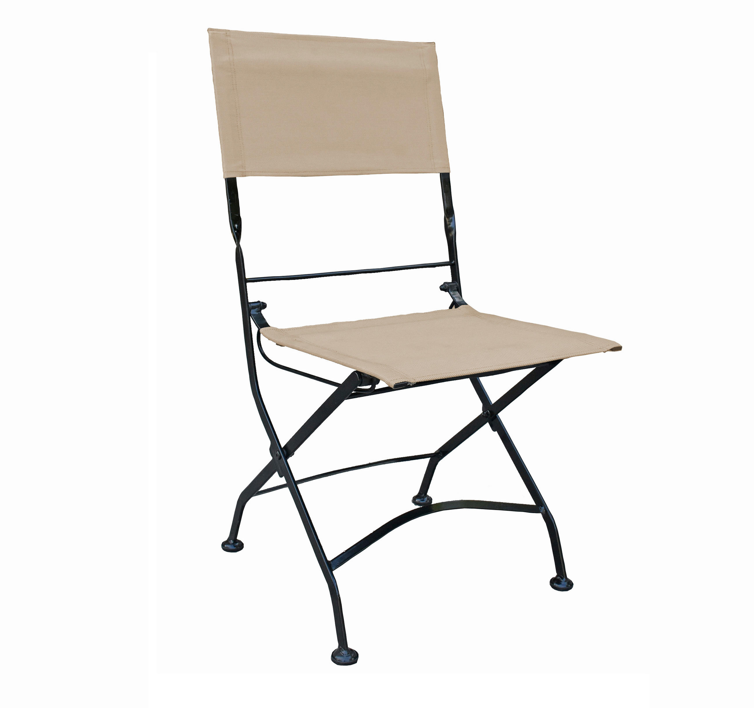 Gardenson Gartenstuhl-Set Schwarz, Beige 45x89x58 cm