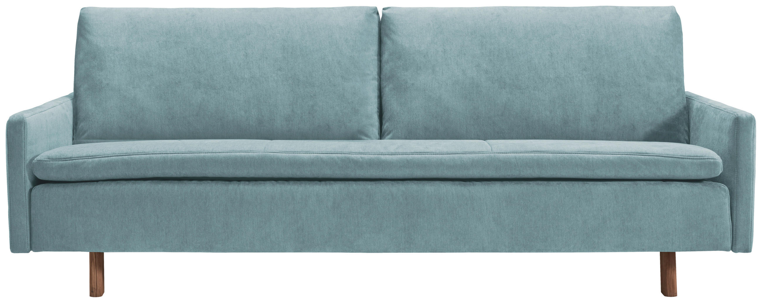 SCHLAFSOFA Flachgewebe Blau - Blau/Eichefarben, KONVENTIONELL, Holz/Textil (220/85/98cm) - Carryhome