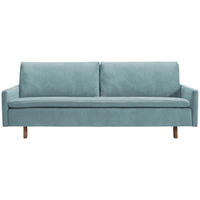 SCHLAFSOFA Flachgewebe Blau  - Blau/Eichefarben, KONVENTIONELL, Holz/Textil (220/85/98cm) - Carryhome