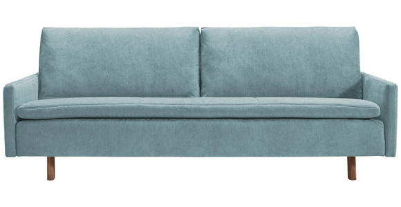 SCHLAFSOFA Flachgewebe Blau  - Blau/Eichefarben, KONVENTIONELL, Holz/Textil (220/85/98cm) - Carryhome