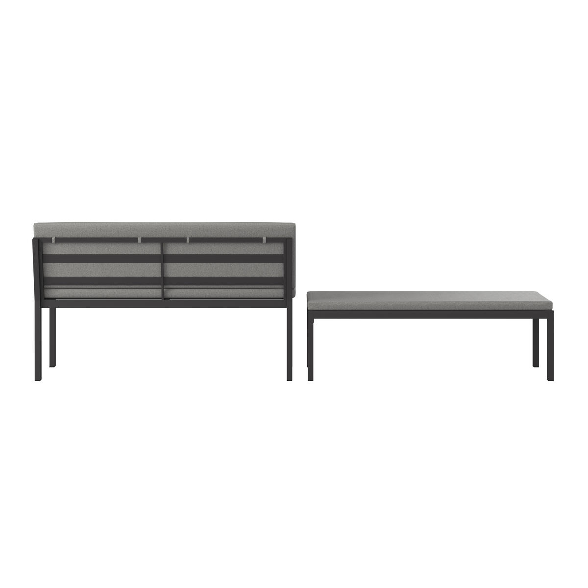 GARTENSET Webstoff Aluminium  - Anthrazit/Hellgrau, MODERN, Kunststoff/Textil - Ambia Garden