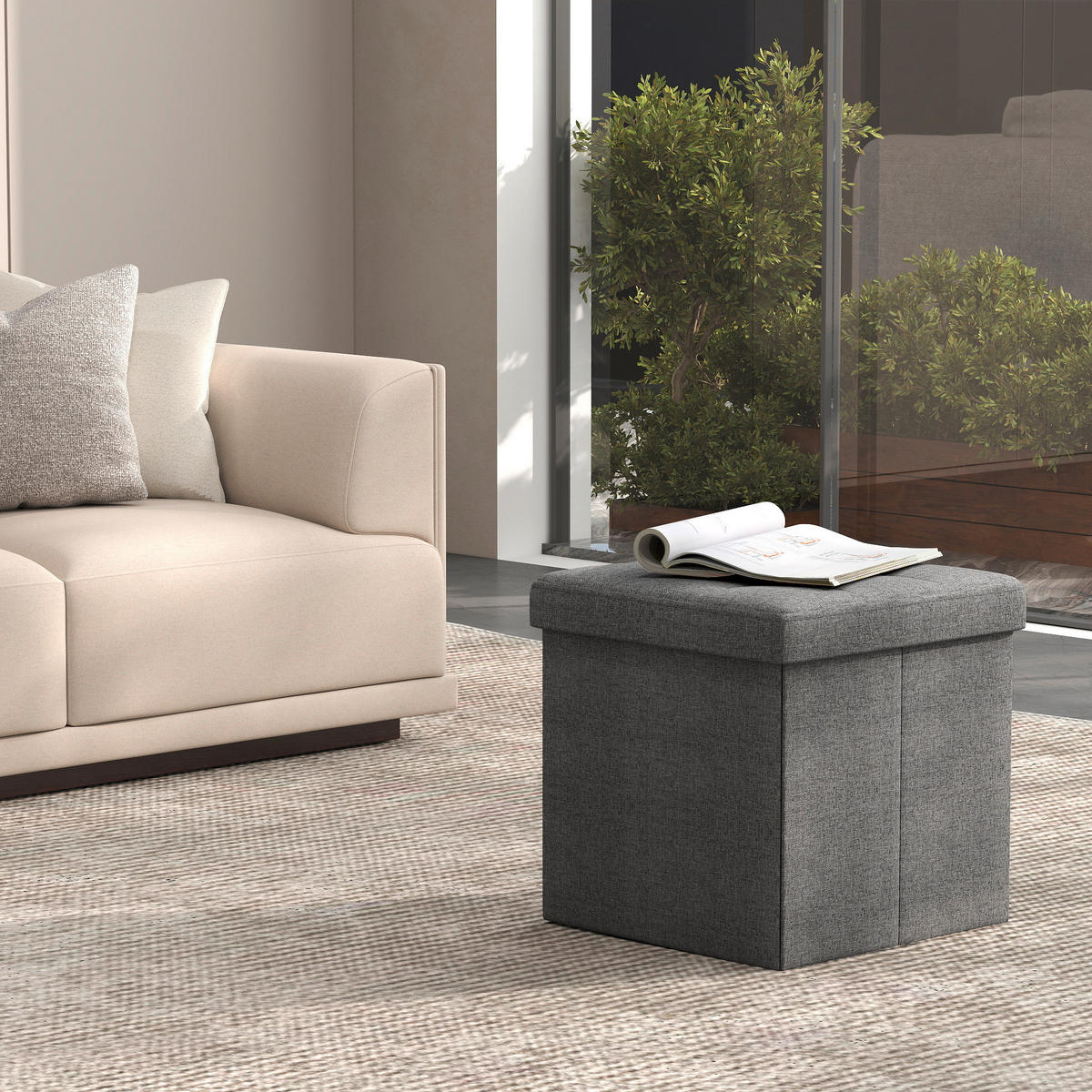 SITZBOX  - Dunkelgrau, Basics, Textil (30/30/30cm)