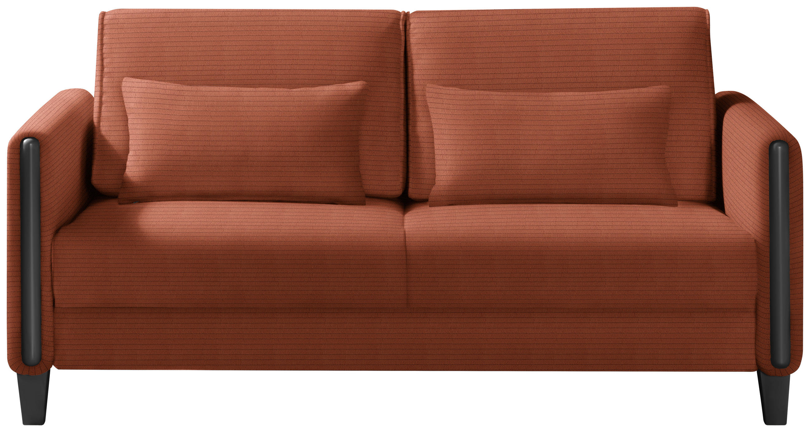 SCHLAFSOFA in Holz, Textil Schwarz, Rostfarben  - Rostfarben/Schwarz, Design, Holz/Textil (174/88/104cm) - Niels Andersson