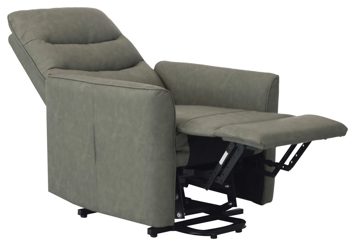 RECLINERFÅTÖLJ i läderimitation grön  - grön/svart, Klassisk, metall/textil (76/105/88cm) - MID.YOU