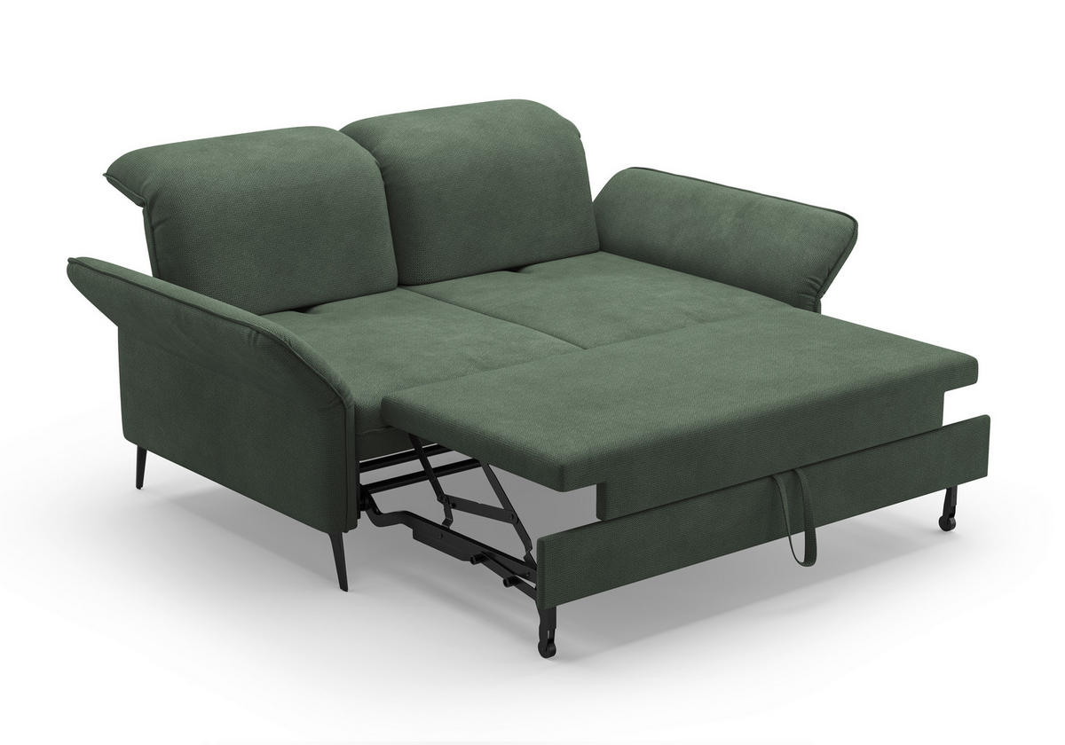 3-SITZER-SOFA in Flachgewebe Grün  - Schwarz/Grün, KONVENTIONELL, Textil/Metall (199/92/123cm) - Sit & More