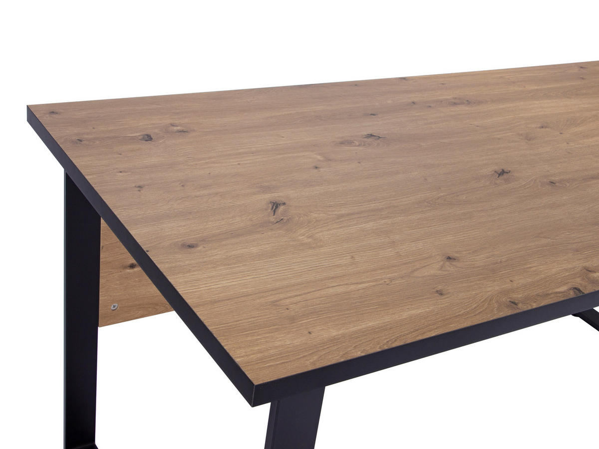 SCHREIBTISCH 160/75/73,5 cm Schwarz, Eiche Artisan   - Schwarz/Eiche Artisan, MODERN, Holzwerkstoff/Metall (160/75/73,5cm) - Livetastic