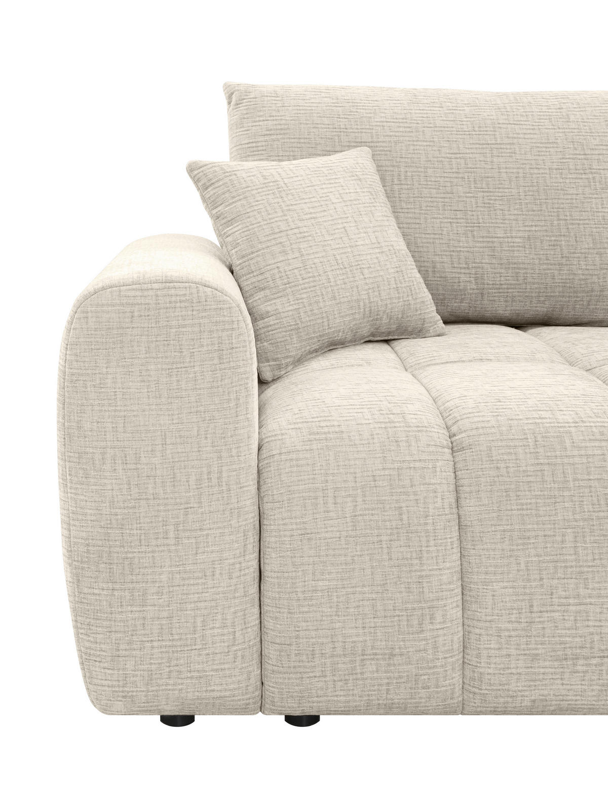 KANAPÉÁGY textil bézs  - bézs/fekete, Design, műanyag/textil (241/90/106cm) - MID.YOU