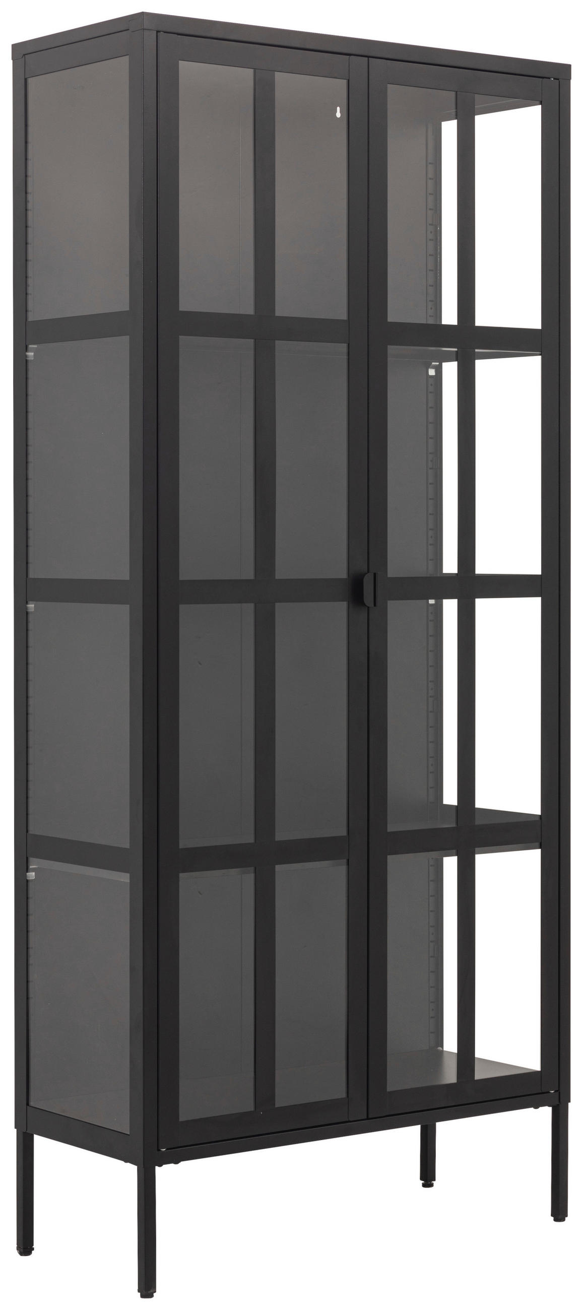 VITRINE  in Schwarz  - Schwarz, Design, Glas/Metall (80/180/35cm) - Xora