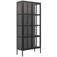 VITRINE  in Schwarz  - Schwarz, Design, Glas/Metall (80/180/35cm) - Xora
