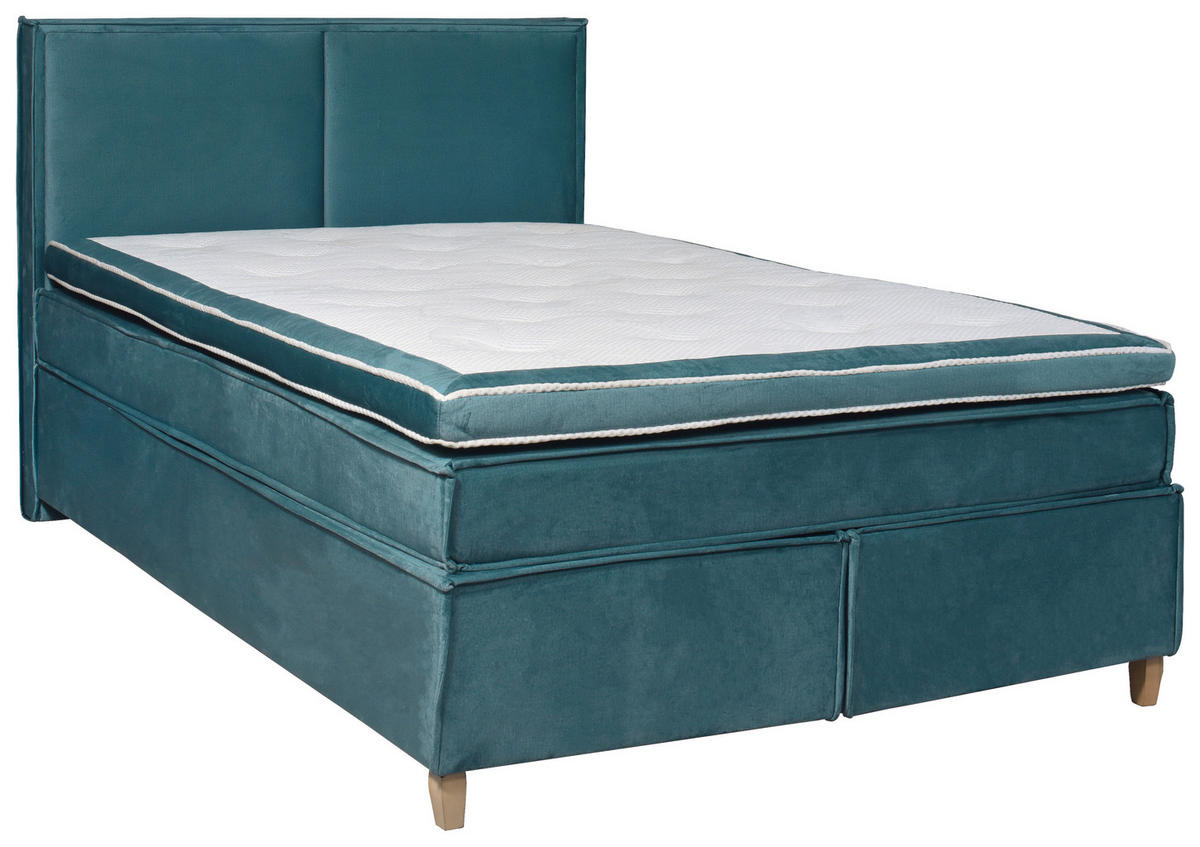 BOXSPRINGBETT 180/200 cm  in Blau  - Blau, KONVENTIONELL, Holz/Textil (180/200cm) - MID.YOU