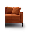 ECKSOFA  in Cord Dunkelorange  173/280 cm  - Dunkelorange/Schwarz, KONVENTIONELL, Textil/Metall (173/280cm) - Hom`in