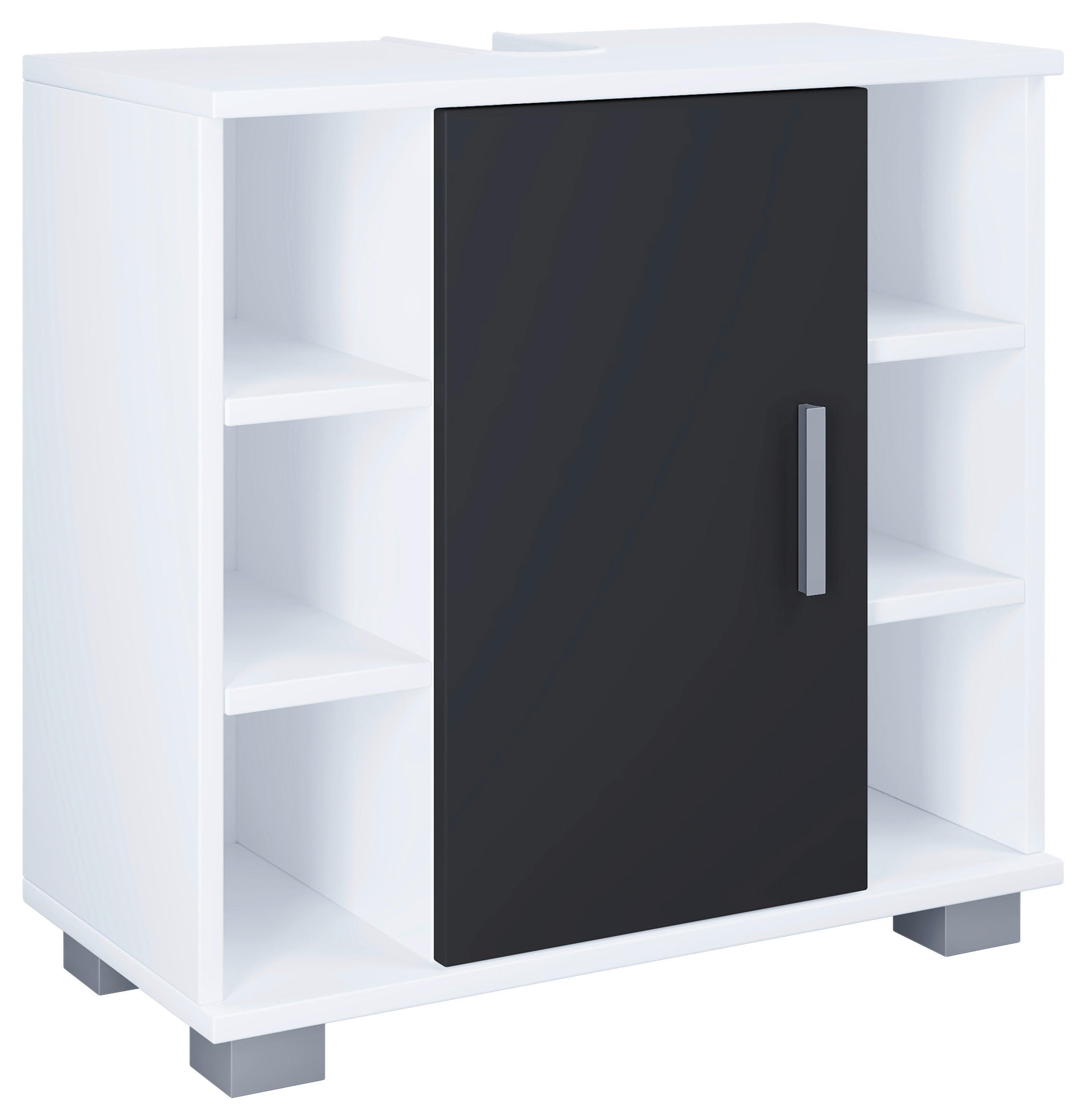 WASCHBECKENUNTERSCHRANK 60/57,7/30,4 cm  - Schwarz/Weiß, MODERN, Holzwerkstoff/Kunststoff (60/57,7/30,4cm) - MID.YOU