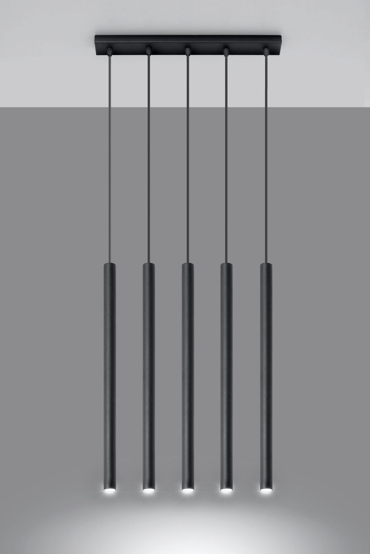 HÄNGELEUCHTE PASTELO 45/5/90 cm   - Schwarz, KONVENTIONELL, Metall (45/5/90cm)