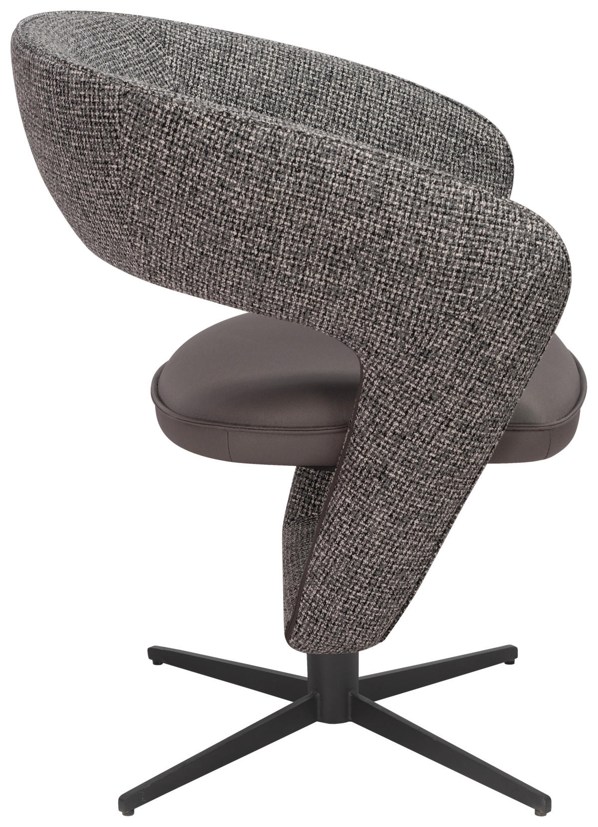 ARMLEHNSTUHL  in Eisen Webstoff, Mikrofaser  - Dunkelgrau/Schwarz, Design, Textil/Metall (62/84/62cm) - Moderano