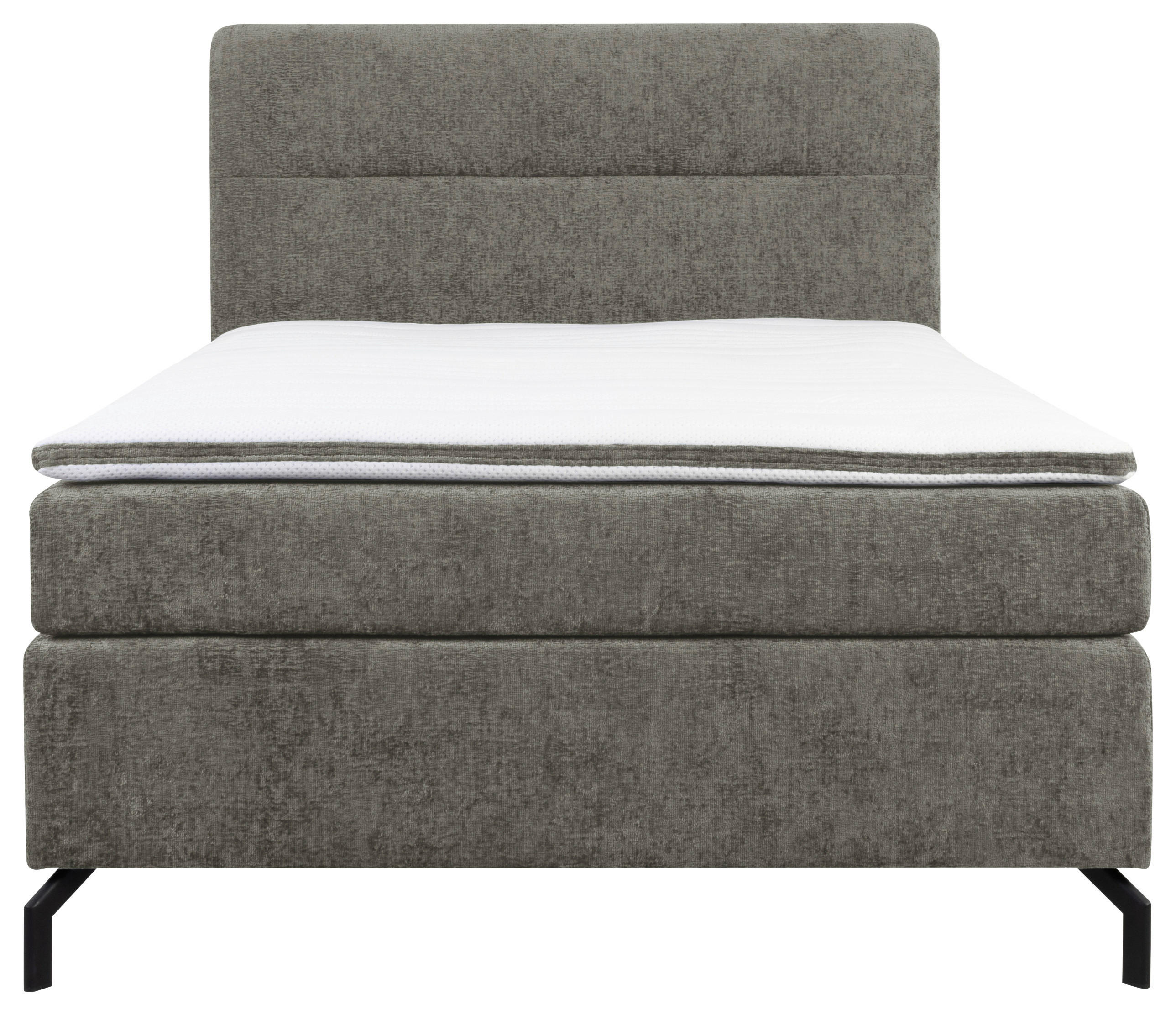 Thumbnail - Esposa Boxspringbett, Grau, Textil, H3, Höhe ca. 17 cm, 140x200 cm, Stoffauswahl, Topper durchgehend, Matratze in versch...