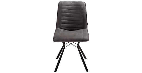 STUHL in Metall, Textil Anthrazit, Schwarz - Anthrazit/Schwarz, Design, Textil/Metall (60/89/54cm) - Xora
