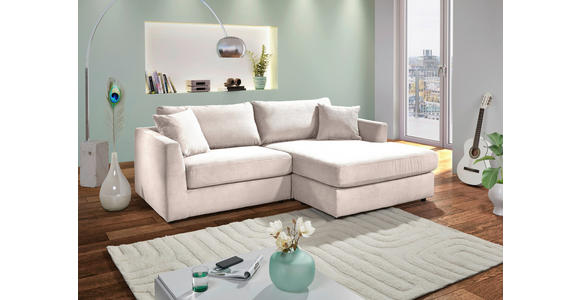 ECKSOFA Naturfarben Cord Zierkissen, Rückenkissen, Rücken echt  - Schwarz/Naturfarben, KONVENTIONELL, Kunststoff/Textil (234/170cm) - Carryhome