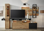 WOHNWAND  308/206/49 cm  in Anthrazit, Buchefarben  - Anthrazit/Buchefarben, Design, Glas/Holz (308/206/49cm) - Valnatura