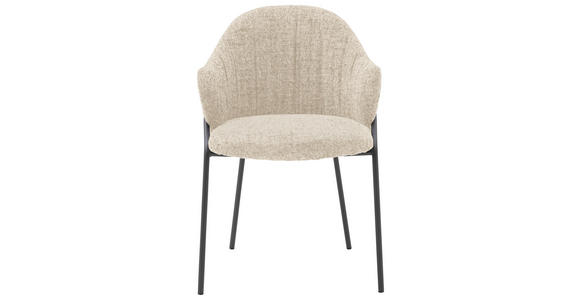 ARMLEHNSTUHL  in beflockt  - Anthrazit/Beige, Design, Textil/Metall (55/84/55cm) - Belluti