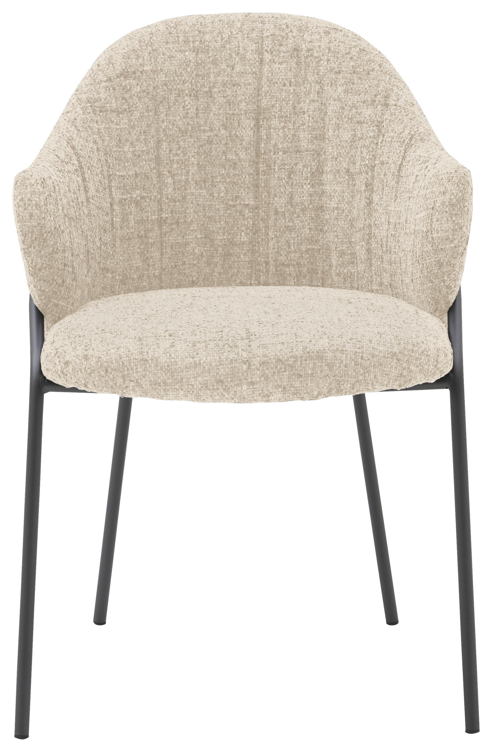 ARMLEHNSTUHL  in beflockt  - Anthrazit/Beige, Design, Textil/Metall (55/84/55cm) - Emilio Belluti