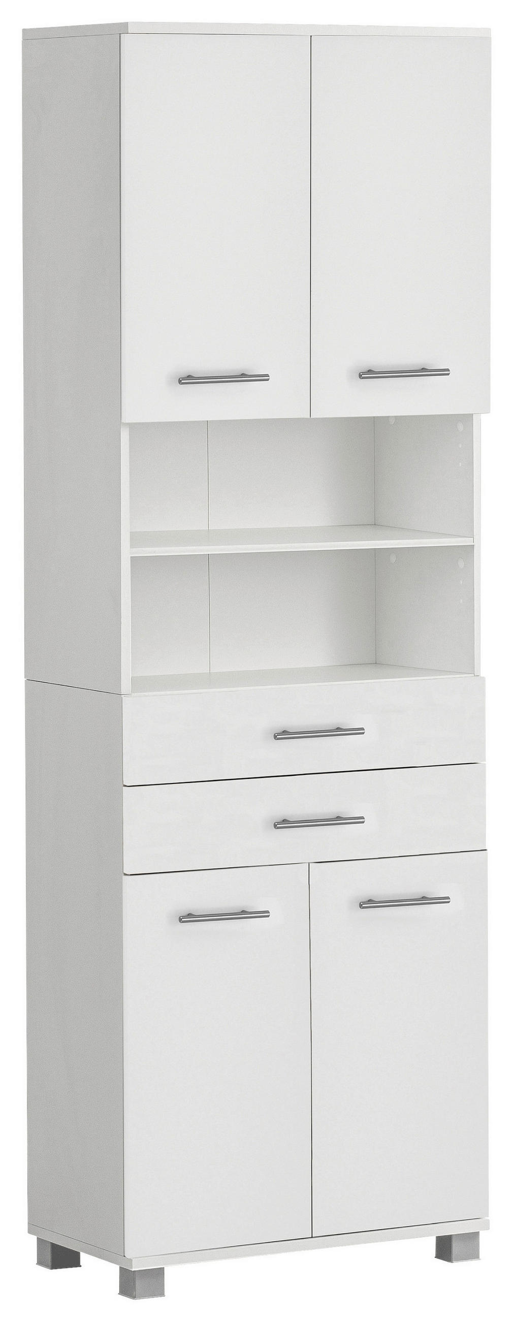 HOCHSCHRANK 60/180,9/32,6 cm  - Silberfarben/Schwarz, MODERN, Holz/Holzwerkstoff (60/180,9/32,6cm) - Stylife