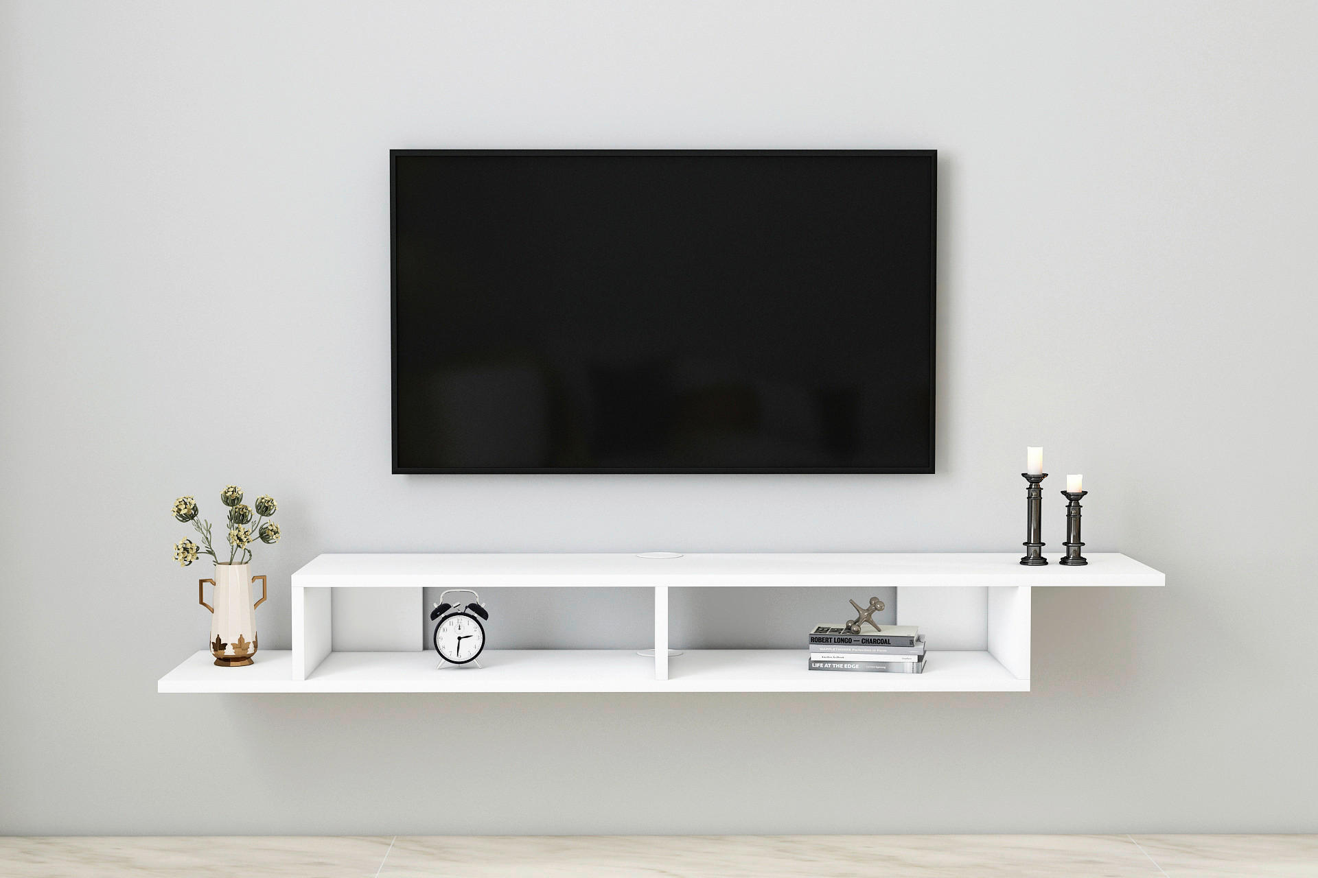 WANDBOARD in 149/16,4/29,6 cm Weiss  - Weiss, Design, Holzwerkstoff (149/16,4/29,6cm) - Livetastic