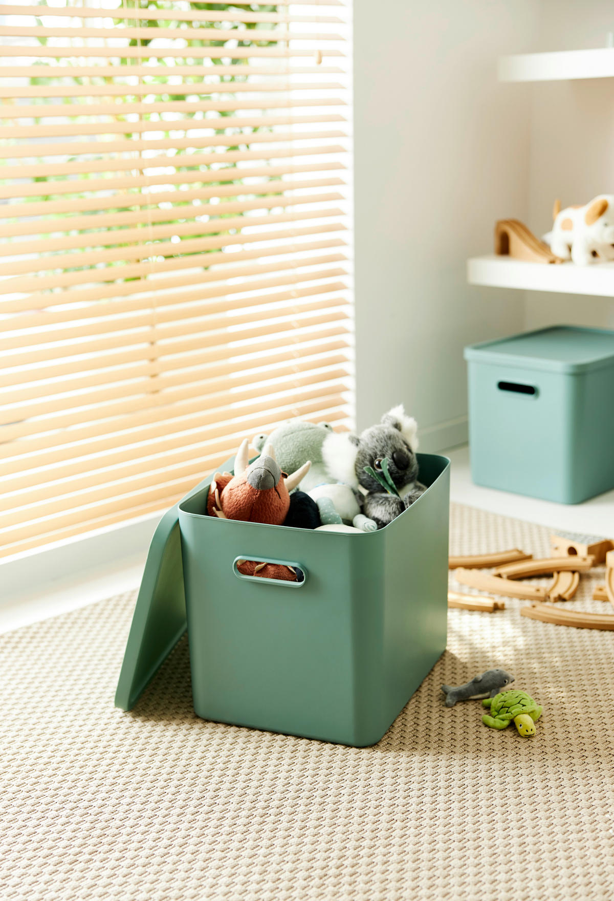 AUFBEWAHRUNGSBOX Albula  - Mintgrün, KONVENTIONELL, Kunststoff (37/29/29.5cm) - Rotho