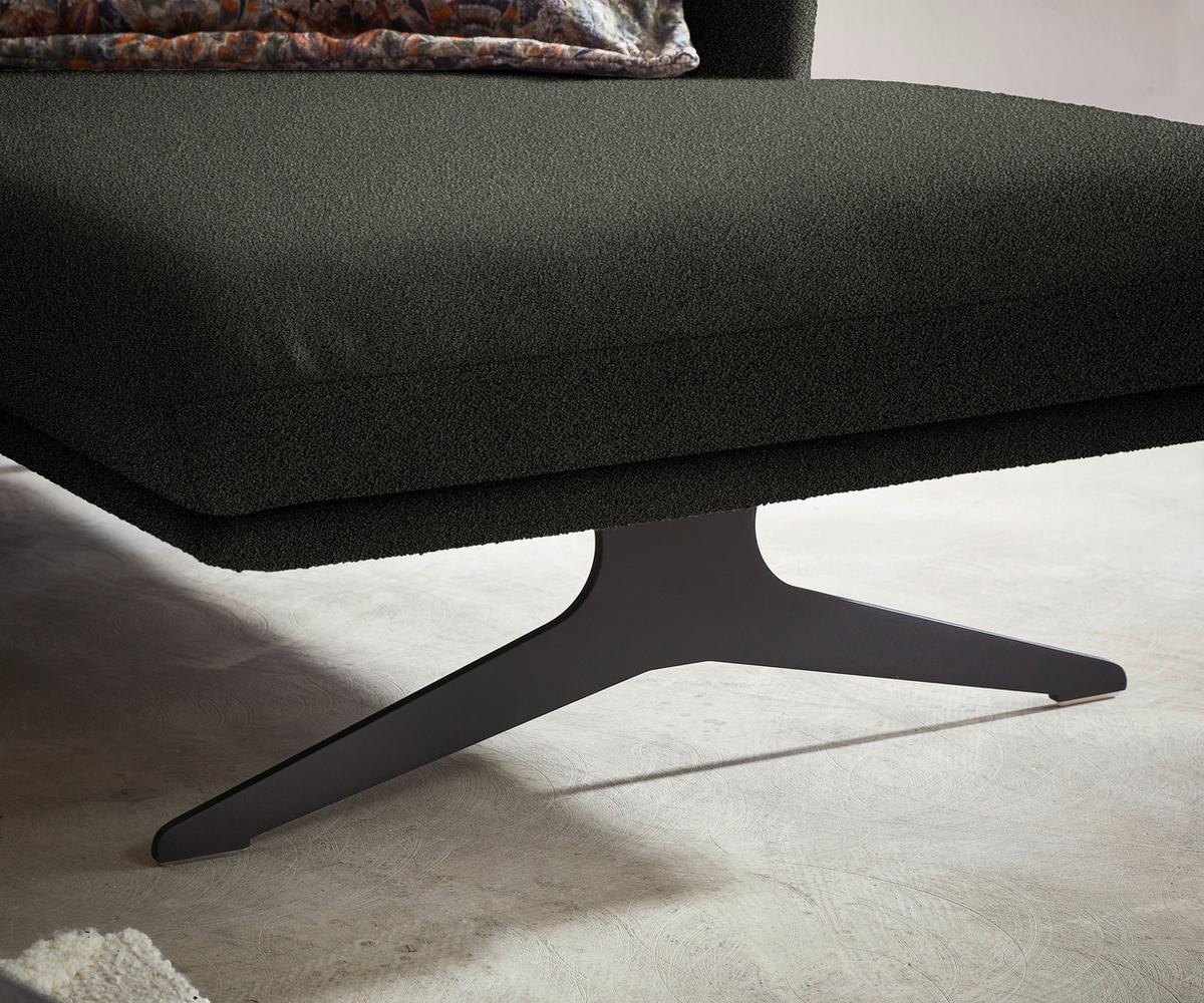 ECKSOFA in Flachgewebe Schwarz  - Schwarz, Design, Textil/Metall (259/152cm) - Dieter Knoll