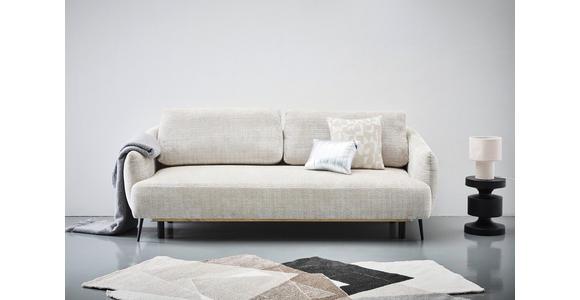 SCHLAFSOFA mit Stoffauswahl, Liegefunktion, Schlafen auf Sitzhöhe, Rücken echt Chenille Grau - Schwarz/Grau, KONVENTIONELL, Textil/Metall (228/75/98cm) - Carryhome