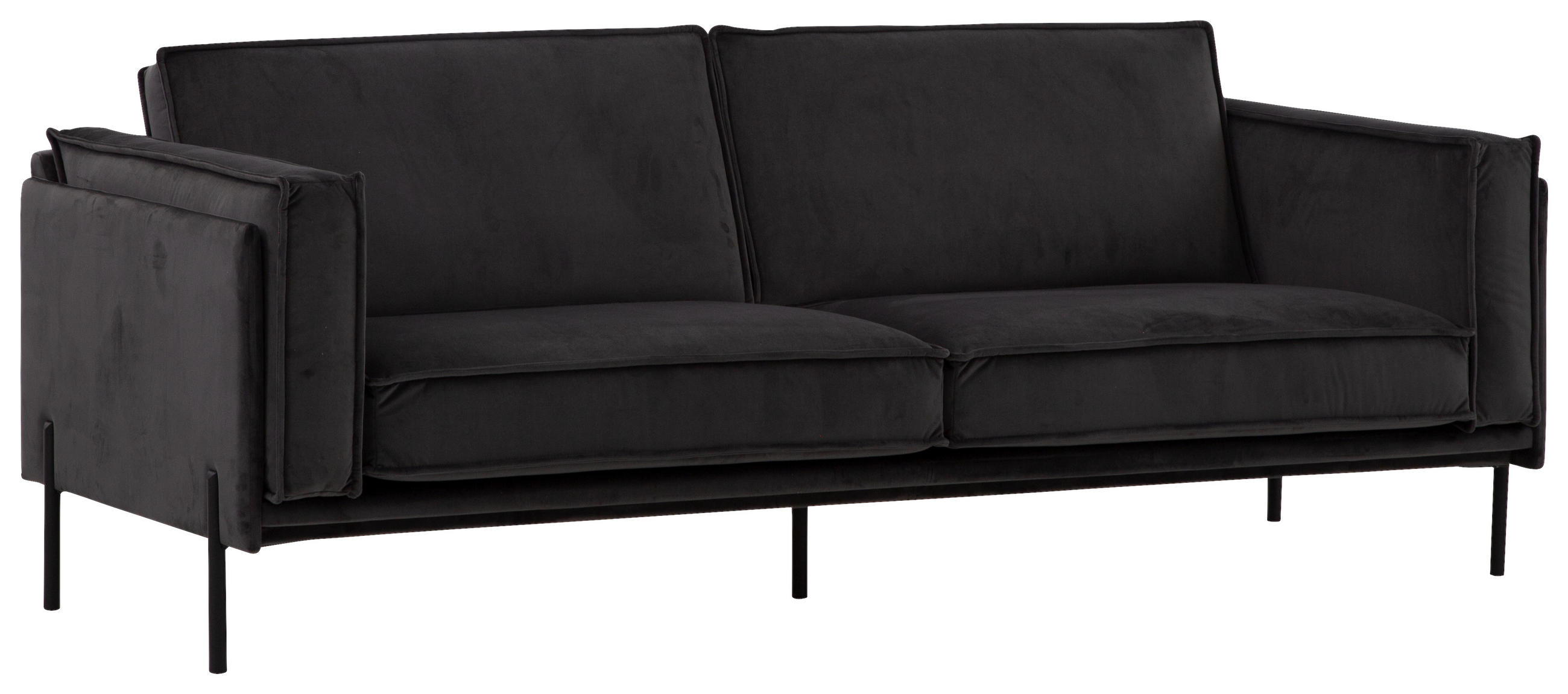 SOFFA i mörkgrå  - mörkgrå/svart, Design, metall/trä (220/79/91cm) - Welnova