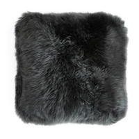FELLKISSENHÜLLE 35/35 cm  - Schwarz, KONVENTIONELL, Fell (35/35cm)