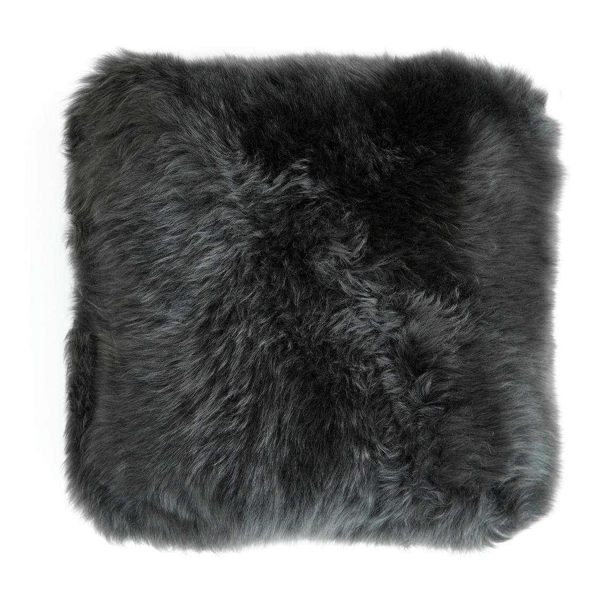 FELLKISSENHÜLLE 35/35 cm  - Schwarz, KONVENTIONELL, Fell (35/35cm)