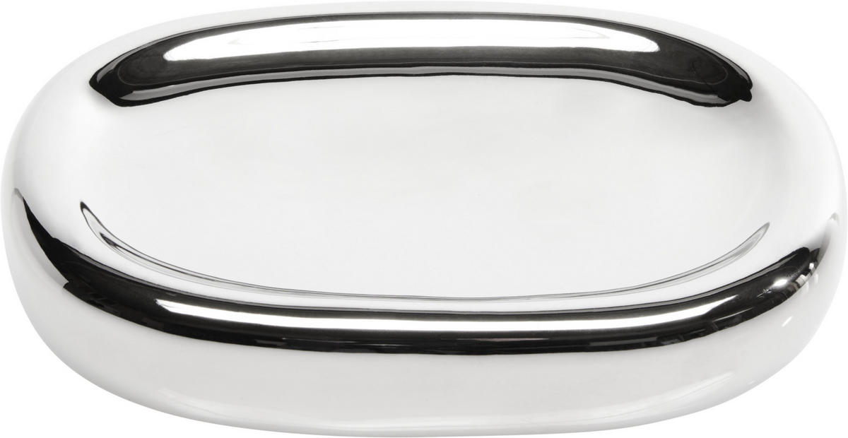 Savonieră ceramică  - argintiu, Design, ceramică (13,5/2,5/10,3cm) - Sadena