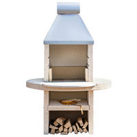 HOLZKOHLEGRILL - Weiss, Design, Stein (110/170/90cm) - Nouvel