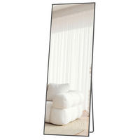 STANDSPIEGEL 50/160/33 cm, Schwarz  - Schwarz, Trend, Glas/Metall (50/160/33cm) - Boxxx