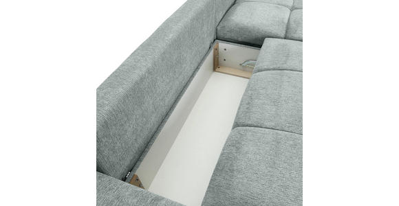 ECKSOFA in Flachgewebe Hellgrau  - Hellgrau/Schwarz, KONVENTIONELL, Textil/Metall (295/180cm) - Carryhome