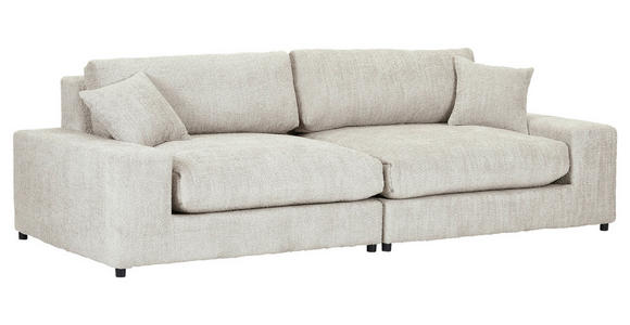 MEGASOFA Struktur, Bouclé Beige  - Beige/Schwarz, MODERN, Kunststoff/Textil (270/76/125cm) - Landscape