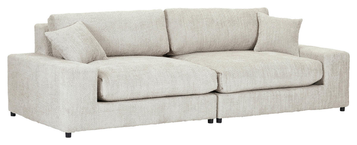 MEGASOFA Struktur, Bouclé Beige  - Beige/Schwarz, MODERN, Kunststoff/Textil (270/76/125cm) - Landscape