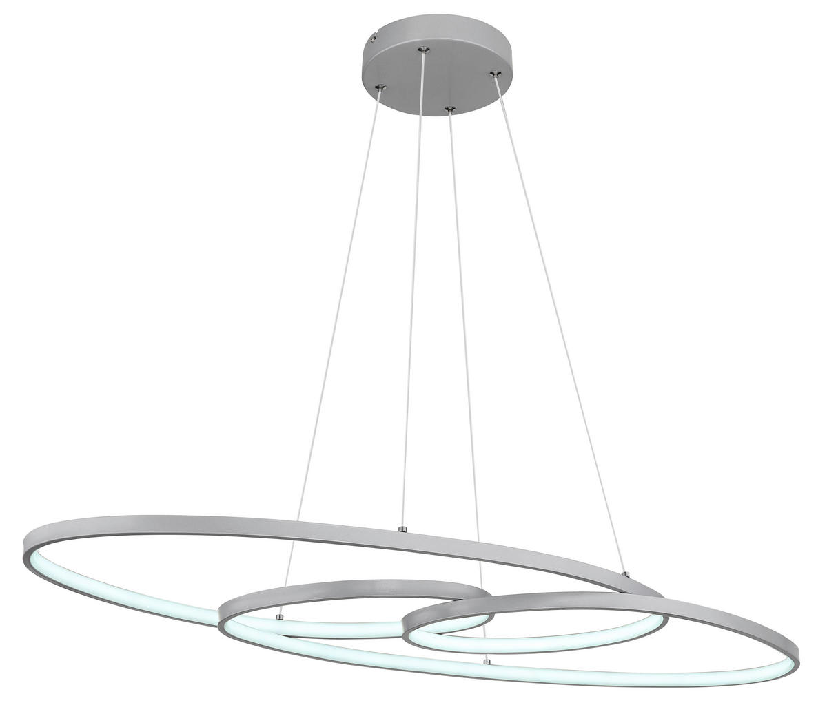 ZÁVĚSNÉ LED SVÍTIDLO, 100/36/120 cm - barvy stříbra/opál, Design, kov/plast (100/36/120cm) - Globo