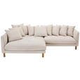 ECKSOFA Beige Chenille  - Beige/Buchefarben, KONVENTIONELL, Holz/Textil (162/276cm) - Carryhome