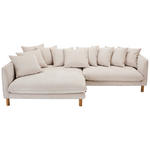 ECKSOFA Beige Chenille  - Beige/Buchefarben, KONVENTIONELL, Holz/Textil (162/276cm) - Carryhome