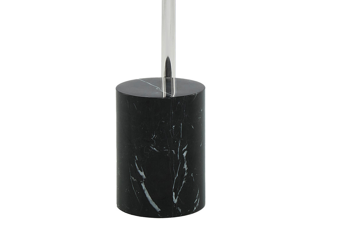 BEISTELLTISCH in Metall, Glas, Stein 44/44/50 cm  - Silberfarben/Schwarz, Design, Glas/Stein (44/44/50cm) - Kayoom