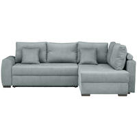 ECKSOFA inkl. Funktionen Grau Cord  - Schwarz/Grau, Design, Kunststoff/Textil (265/182cm) - Stylife