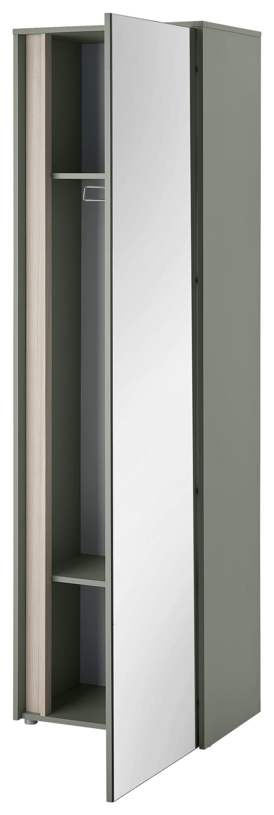GARDEROBENSCHRANK  in 60/200/40 cm  - Eichefarben/Salbeigrün, Design, Glas/Holzwerkstoff (60/200/40cm) - Modante