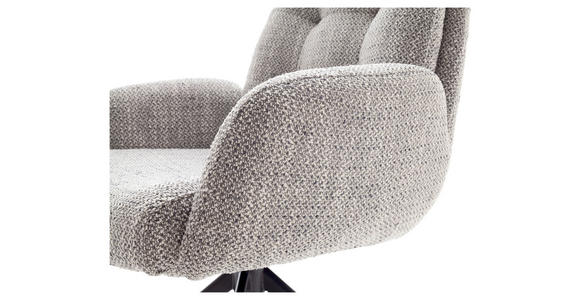 ARMLEHNSTUHL  Stoffauswahl, Typenauswahl Webstoff  - Schwarz/Grau, Design, Textil/Metall (72/95/77cm) - Novel