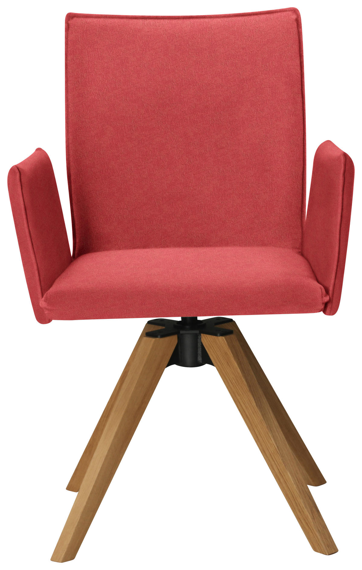 ARMLEHNSTUHL  in Lederlook  - Eichefarben/Rot, Konventionell, Holz/Textil (64/91/61cm) - Moderano