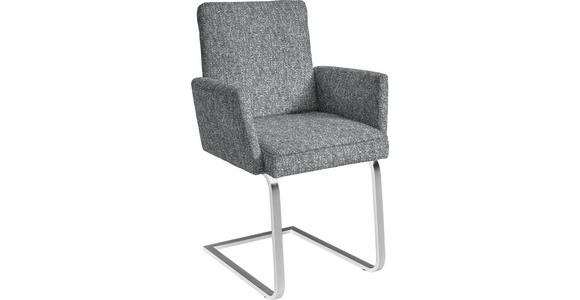 ARMLEHNSTUHL in Stahl Chenille - Chromfarben/Grau, Design, Textil/Metall (56/92/60cm) - Dieter Knoll